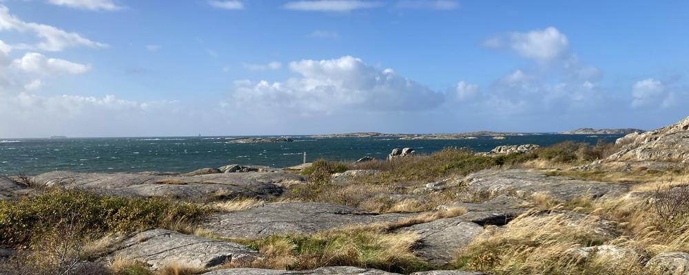 bild som visar vy över blåsigt hav, Vrångö