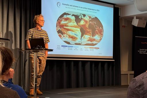 Bild som visar föreläsare om klimatet och havet