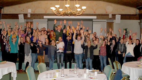 Bild som visar deltagare i nationall marinpedagogisk konferens, Hasselbacken.